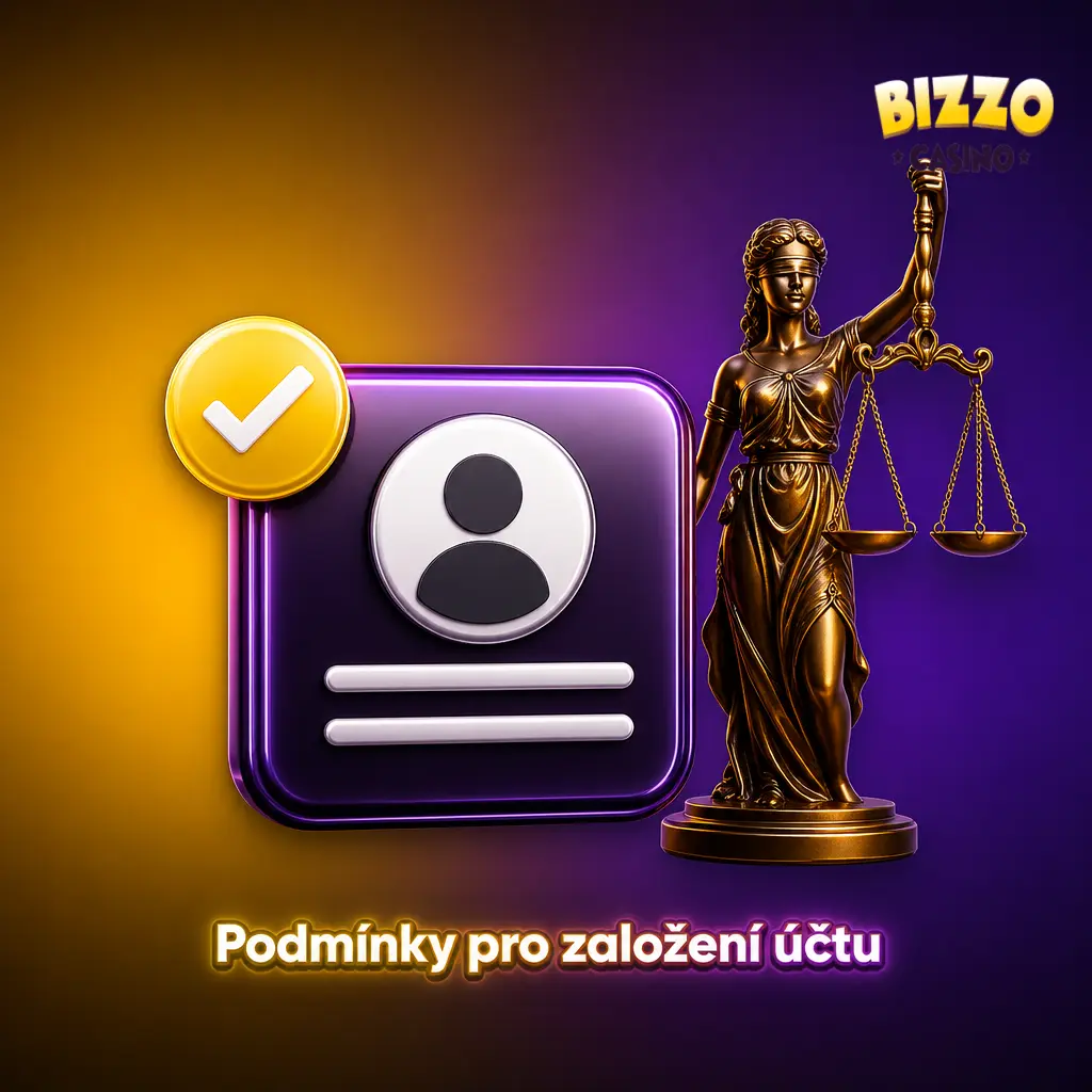 Podmínky pro registraci v Bizzo Casinu: věk 18+, trvalý pobyt v ČR a platný doklad totožnosti.