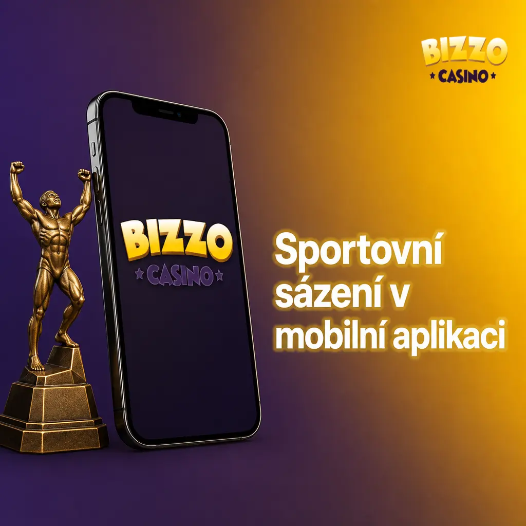 Sportovní sázení v mobilní aplikaci Bizzo Casino s předzápasovými i živými kurzy na fotbal, hokej, tenis a esporty.