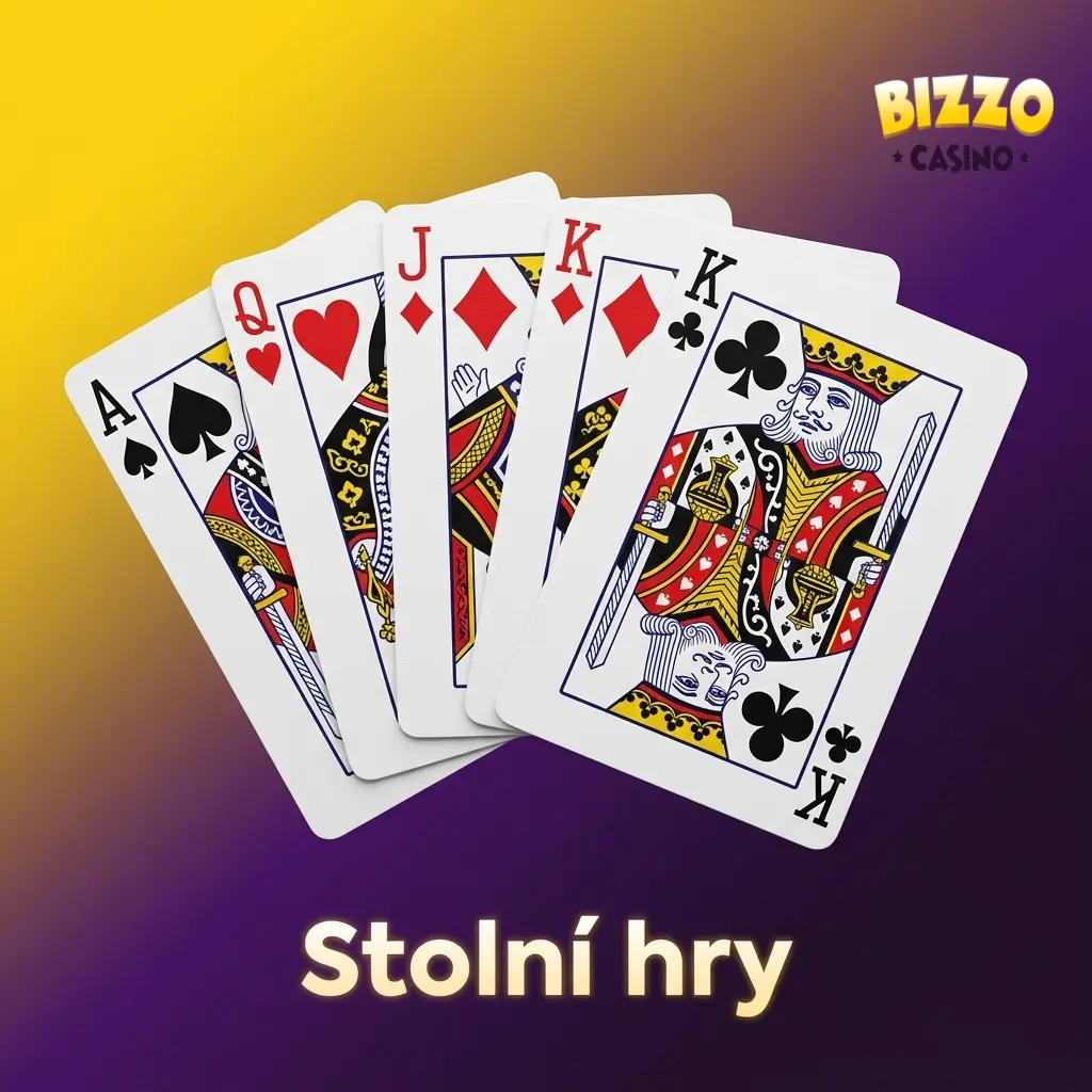 Stolní hry v Bizzo Casino: ruleta, blackjack, poker a baccarat se softwarovým dealerem od 10 Kč