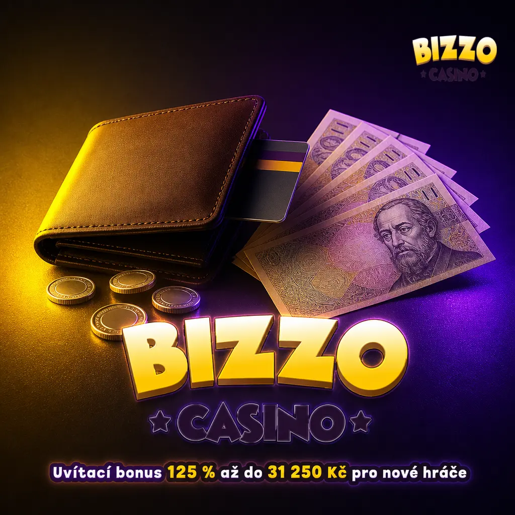 Bizzo Casino: uvítací bonus 125 % až 31 250 Kč a 125 zatočení zdarma pro nové hráče při prvním vkladu