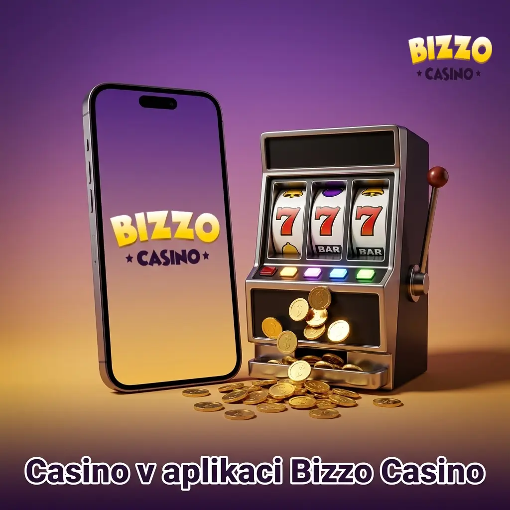 Casino sekce v aplikaci Bizzo Casino s automaty, ruletou, blackjackem a živými stoly s krupiéry v češtině