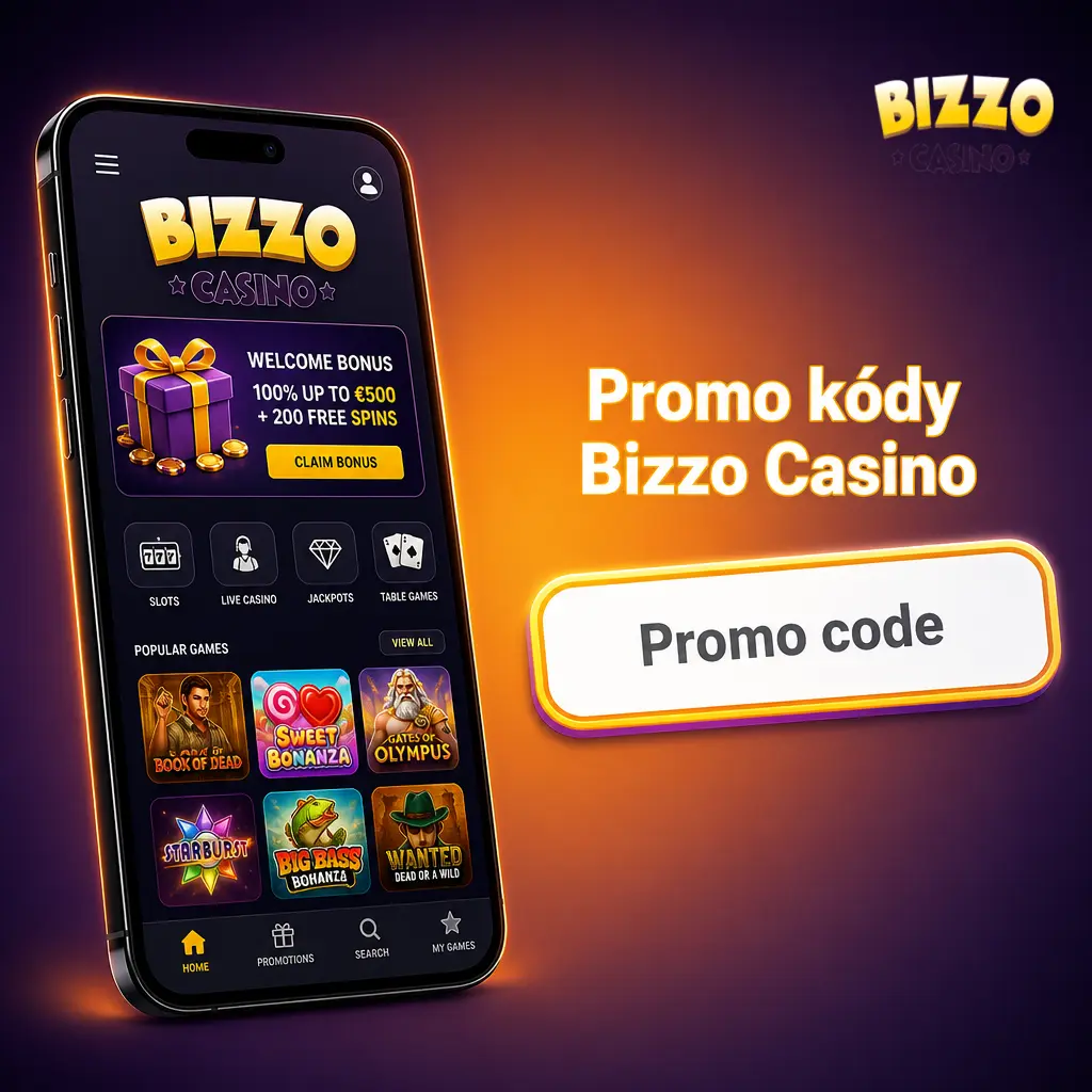 Promo kódy Bizzo Casino pro aktivaci bonusů BIZZO125 a BIZZOSPORT při vkladu v sekci Pokladna