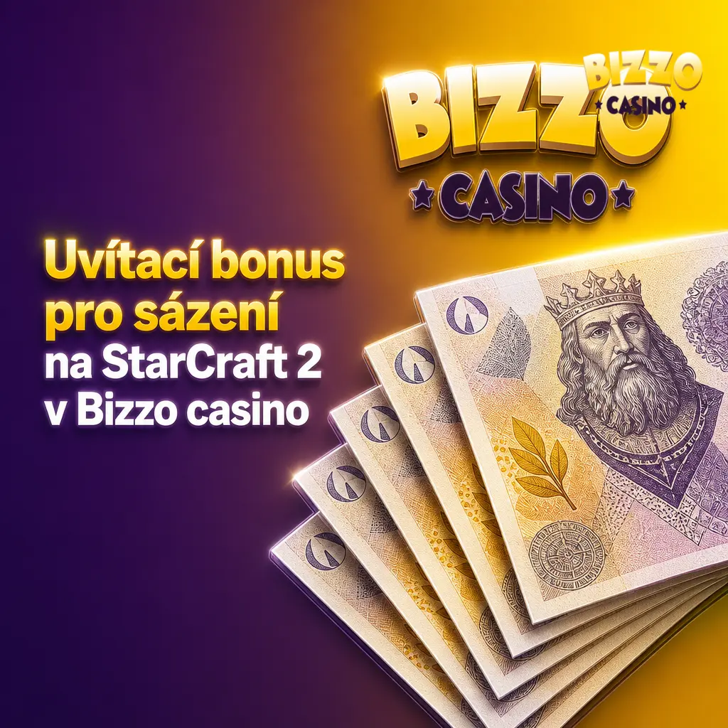 Uvítací bonus 125 % až 31 250 CZK a 125 zatočení zdarma pro sázení na StarCraft II v Bizzo casino