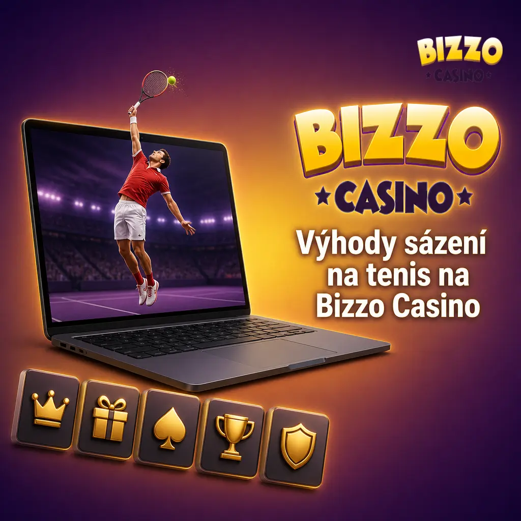 Sázení na tenis na Bizzo Casino: kurzy na ATP a WTA turnaje, živé sázení, výplaty v kryptu a CZK